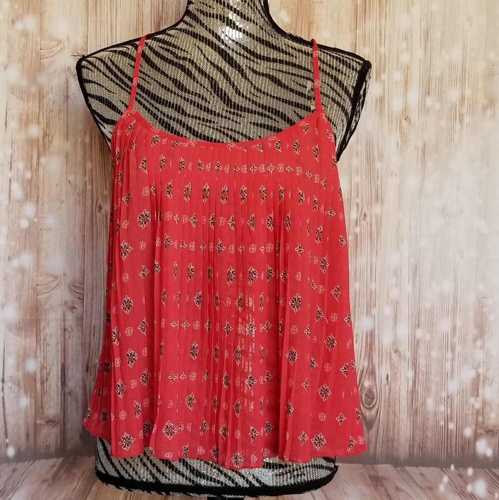 NWT Hollister coral pleated blouse size XS